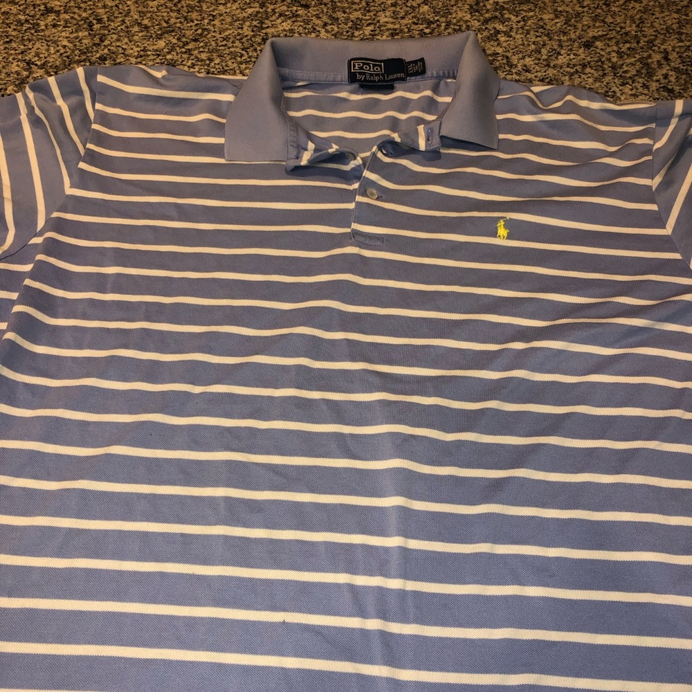 Blue stripe polo shirt
